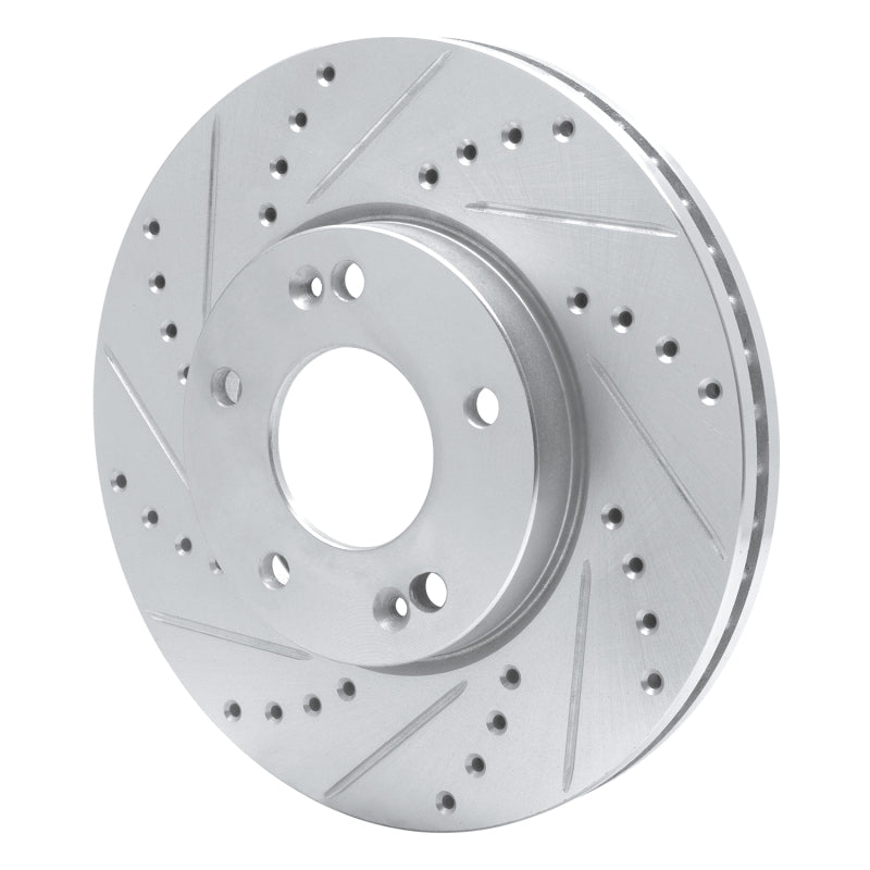 R1 Concepts R1 07-10 Kia Rondo (Canada) Front Left Drilled & Slotted Silver Brake Rotor