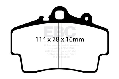 EBC Racing 97-09 Porsche Boxster (986/987 w/Cast Iron Discs) RP-X Race Front Brake Pads