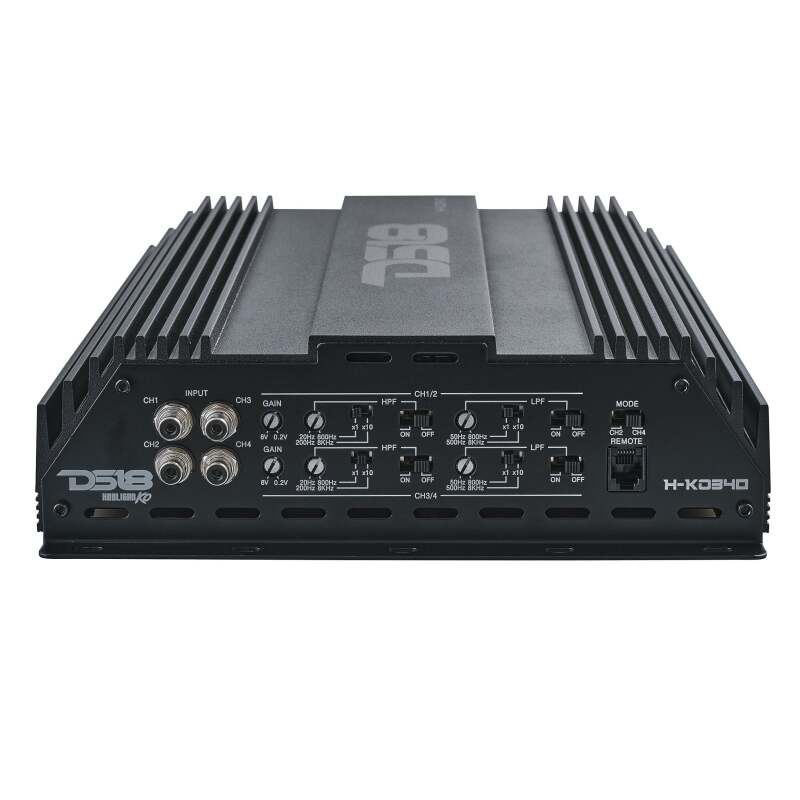 DS18 4-Channel Amp 2x 1000/4ohm Bridge 4 x 550/2ohm 4 x 300/4ohm Watts RMS Black