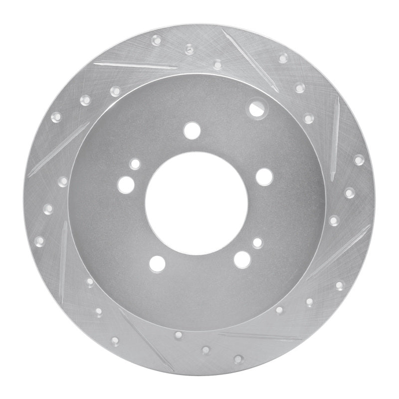 R1 Concepts R1 07-15 Mitsubishi Lancer Rear Right Drilled & Slotted Silver Brake Rotor