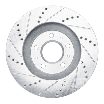 R1 Concepts R1 03-07 Cadillac CTS Front Right Drilled & Slotted Silver Brake Rotor
