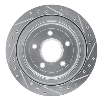 R1 Concepts R1 97-13 Cadillac XLR Rear Left Drilled & Slotted Silver Brake Rotor