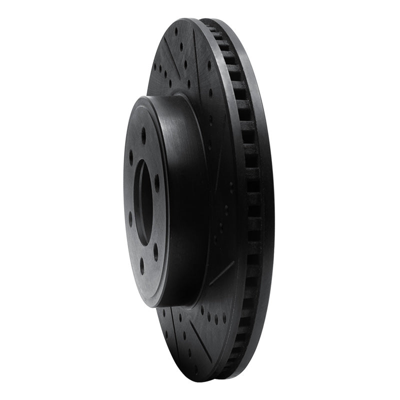 R1 Concepts R1 03-03 Dodge Durango Front Right Drilled & Slotted Black Brake Rotor