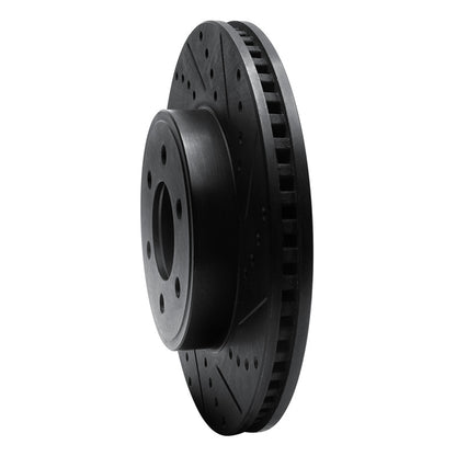 R1 Concepts R1 03-03 Dodge Durango Front Right Drilled & Slotted Black Brake Rotor
