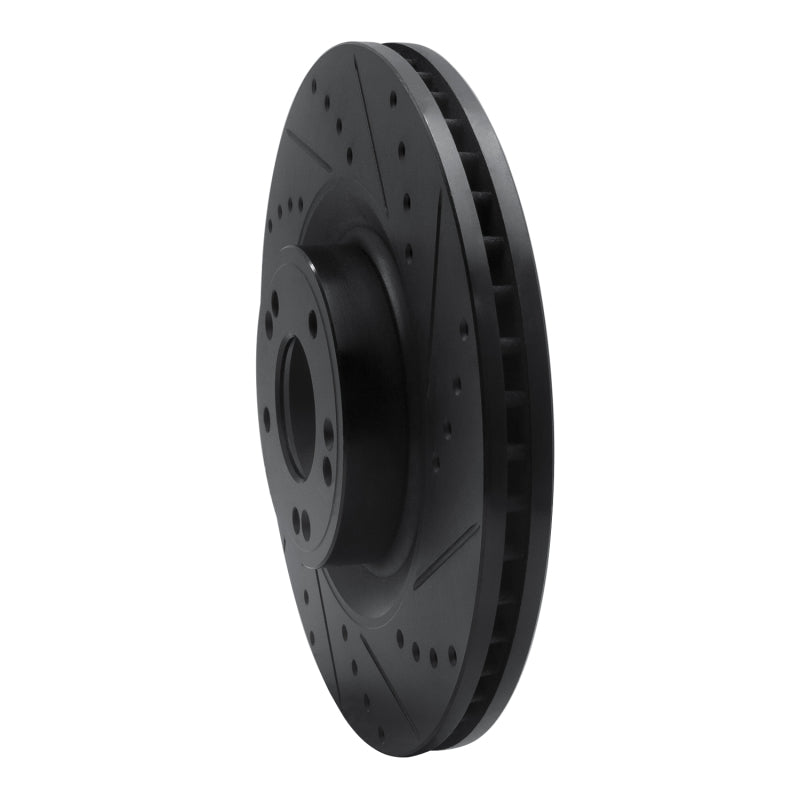 R1 Concepts R1 11-17 Genesis G80 Front Right Drilled & Slotted Black Brake Rotor