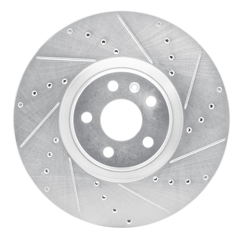 R1 Concepts R1 16-26 Polestar Polestar 2 Front Right Drilled & Slotted Silver Brake Rotor