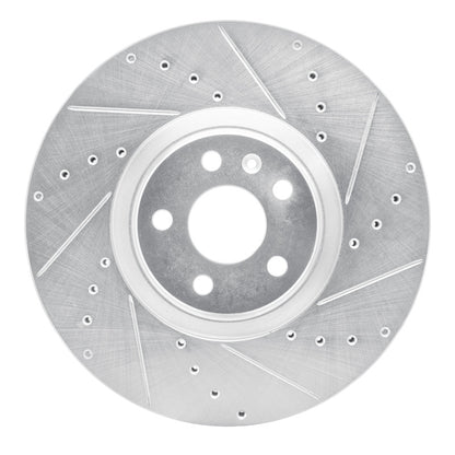R1 Concepts R1 16-26 Polestar Polestar 2 Front Right Drilled & Slotted Silver Brake Rotor