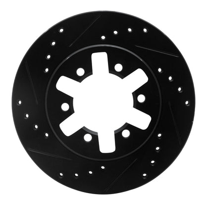 R1 Concepts R1 85-97 Nissan 720 DATSUN Front Left Drilled & Slotted Black Brake Rotor