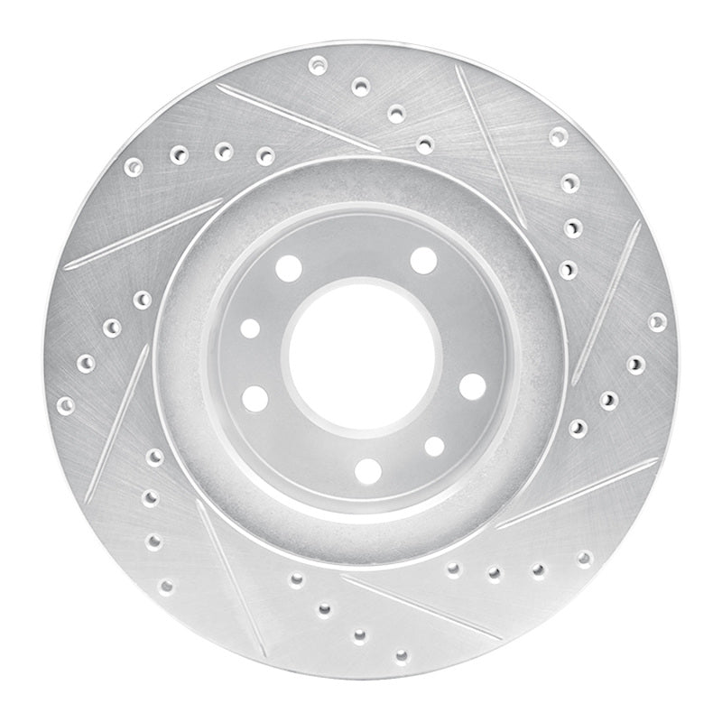 R1 Concepts R1 93-95 Mazda RX-7 Front Left Drilled & Slotted Silver Brake Rotor