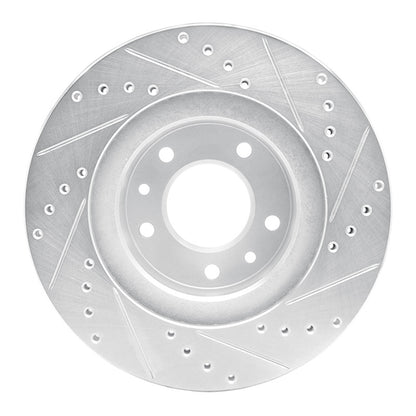 R1 Concepts R1 93-95 Mazda RX-7 Front Left Drilled & Slotted Silver Brake Rotor