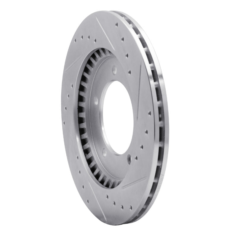 R1 Concepts R1 99-08 Chevrolet Tracker Front Left Drilled & Slotted Silver Brake Rotor