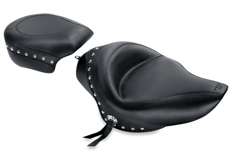 Mustang Motorcycle Mustang 04-21 Harley Sportster Standard Touring Passenger Seat w/Studs - Black