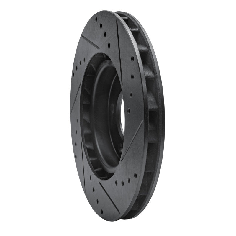 R1 Concepts R1 95-02 BMW M3 Right Front Drilled & Slotted Black Brake Rotor