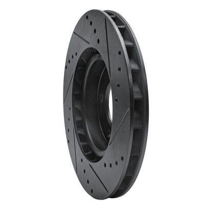 R1 Concepts R1 95-02 BMW M3 Right Front Drilled & Slotted Black Brake Rotor