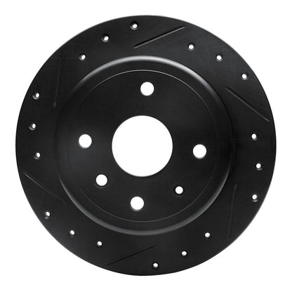 R1 Concepts R1 04-10 Chevrolet Epica (USA/Canada) Rear Left Drilled & Slotted Black Brake Rotor