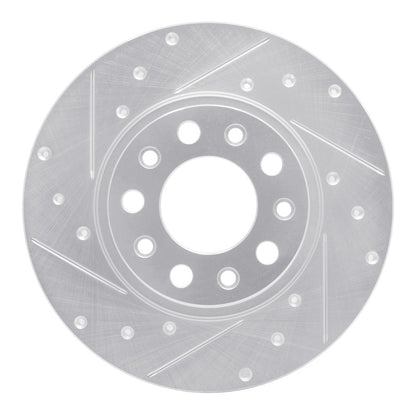 R1 Concepts R1 14-22 Chrysler 200 Rear Left Drilled & Slotted Silver Brake Rotor