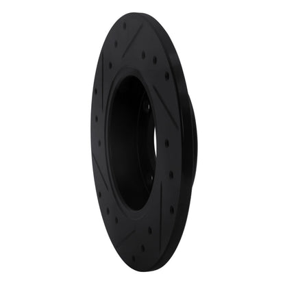 R1 Concepts R1 86-93 Volkswagen Quantum Rear Right Drilled & Slotted Black Brake Rotor