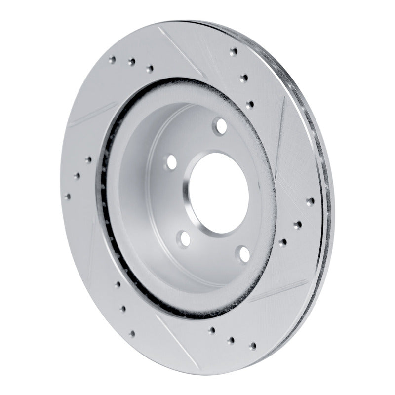 R1 Concepts R1 17-25 Nissan Rogue Rear Left Drilled & Slotted Silver Brake Rotor