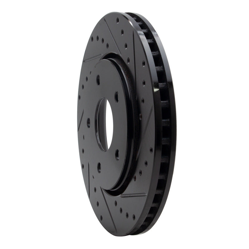 R1 Concepts R1 08-16 Chrysler Town & Country Front Right Drilled & Slotted Black Brake Rotor