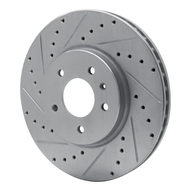 R1 Concepts R1 09-11 Cadillac STS Front Left Drilled & Slotted Silver Brake Rotor