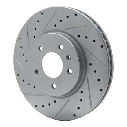 R1 Concepts R1 09-11 Cadillac STS Front Left Drilled & Slotted Silver Brake Rotor