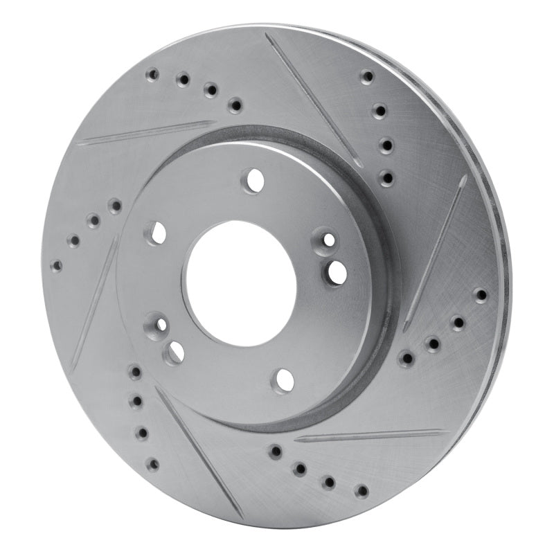 R1 Concepts R1 11-25 Hyundai Venue Front Right Drilled & Slotted Silver Brake Rotor