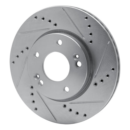R1 Concepts R1 11-25 Hyundai Venue Front Right Drilled & Slotted Silver Brake Rotor