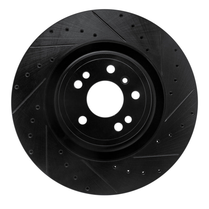 R1 Concepts R1 13-19 Mercedes-Benz GLS350 Front Right Drilled & Slotted Black Brake Rotor