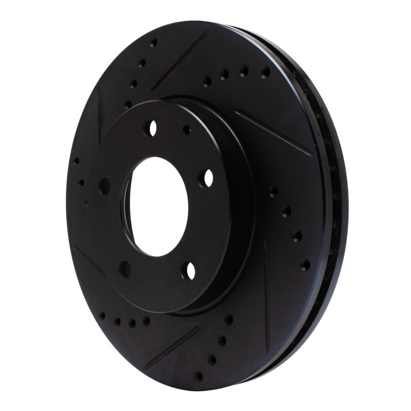 R1 Concepts R1 95-06 Mazda Millenia Front Left Drilled & Slotted Black Brake Rotor