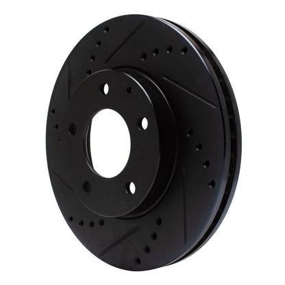 R1 Concepts R1 95-06 Mazda Millenia Front Left Drilled & Slotted Black Brake Rotor