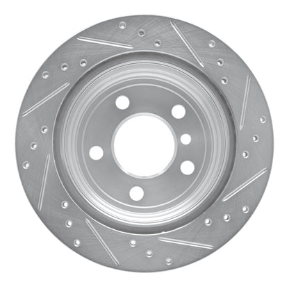 R1 Concepts R1 06-20 BMW 430I Gran Coupe Rear Left Drilled & Slotted Silver Brake Rotor