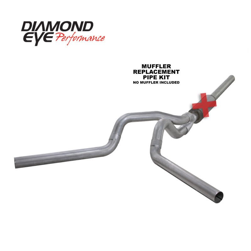 Diamond Eye Performance Diamond Eye KIT 4in Catback MFLR RPLCMENT PIPE DUAL AL: 2004.5-2007.5 DODGE CUMMINS 600