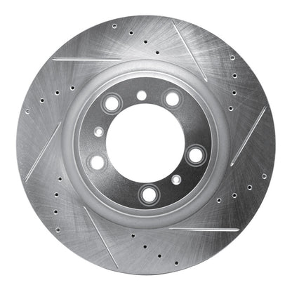 R1 Concepts R1 07-16 Porsche 911 Left Rear Drilled & Slotted Silver Brake Rotor