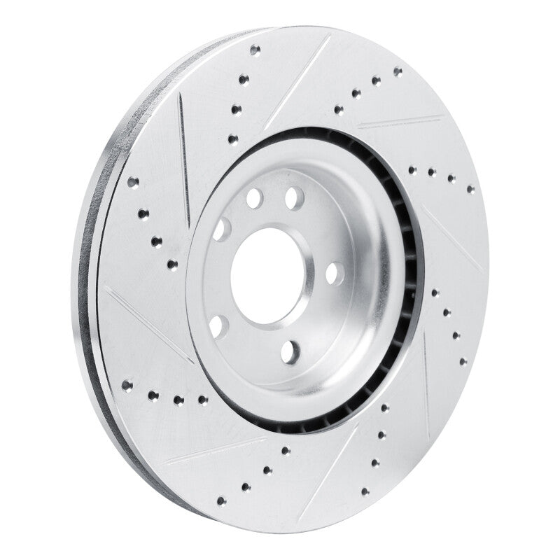 R1 Concepts R1 20-20 Jaguar F-Pace Front Right Drilled & Slotted Silver Brake Rotor