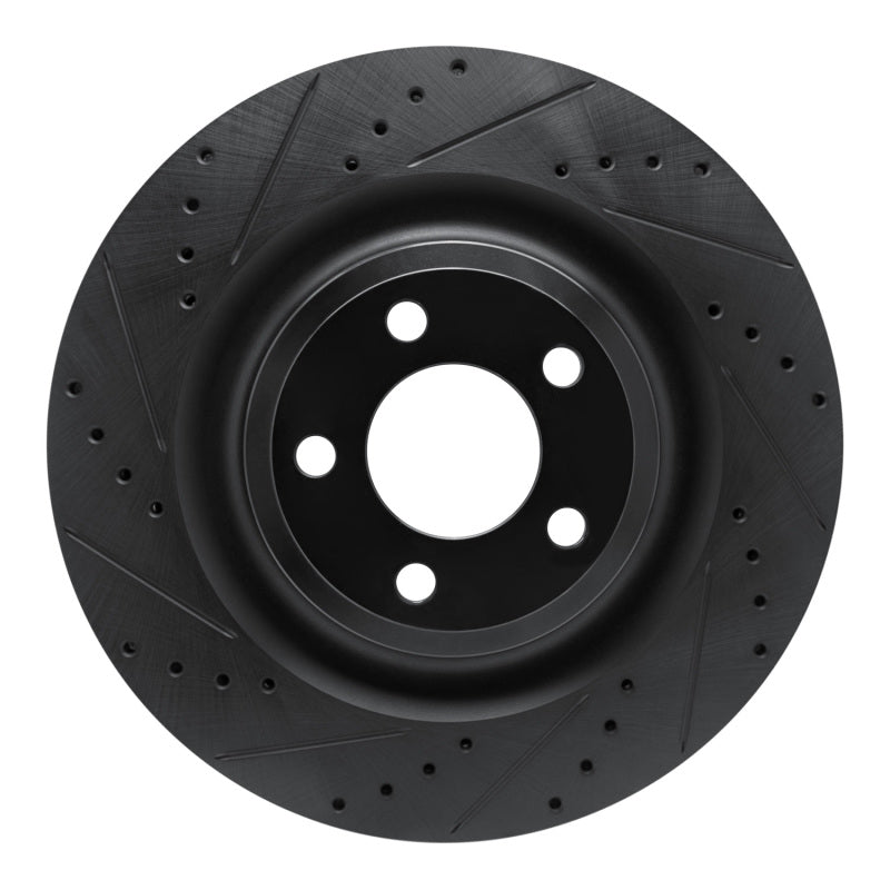 R1 Concepts R1 20-25 Ford Explorer Rear Left Drilled & Slotted Black Brake Rotor