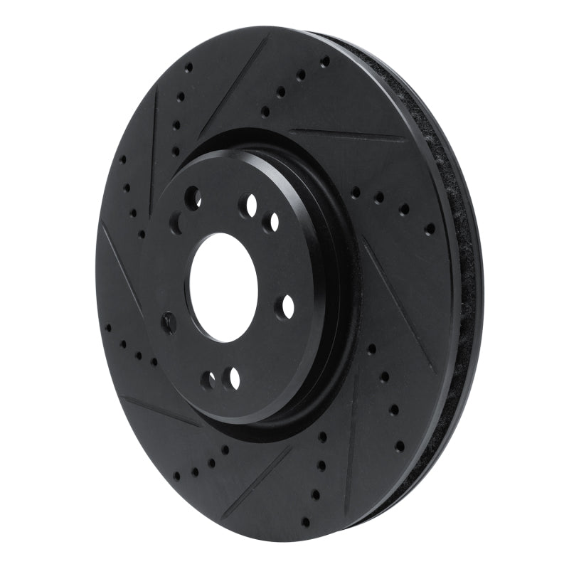 R1 Concepts R1 94-02 Mercedes-Benz SL500 Right Front Drilled & Slotted Black Brake Rotor