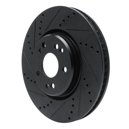 R1 Concepts R1 94-02 Mercedes-Benz SL500 Right Front Drilled & Slotted Black Brake Rotor