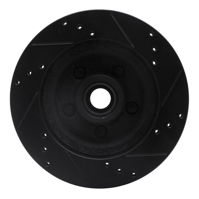 R1 Concepts R1 70-72 Ford Galaxie 500 Front Left Drilled & Slotted Black Brake Rotor