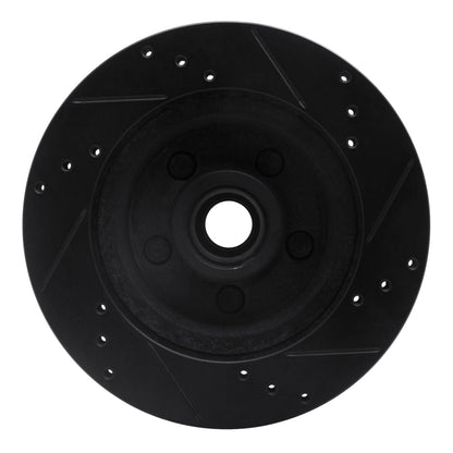 R1 Concepts R1 70-72 Ford Galaxie 500 Front Left Drilled & Slotted Black Brake Rotor