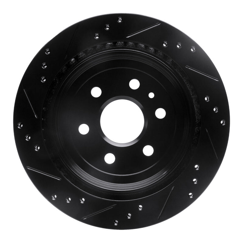 R1 Concepts R1 10-16 Cadillac SRX Rear Right Drilled & Slotted Black Brake Rotor