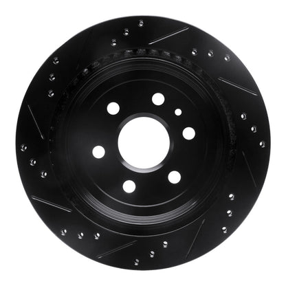 R1 Concepts R1 10-16 Cadillac SRX Rear Right Drilled & Slotted Black Brake Rotor