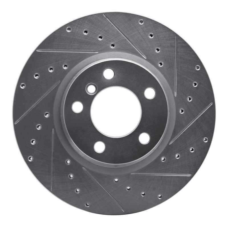 R1 Concepts R1 12-18 BMW 330e Front Right Drilled & Slotted Silver Brake Rotor