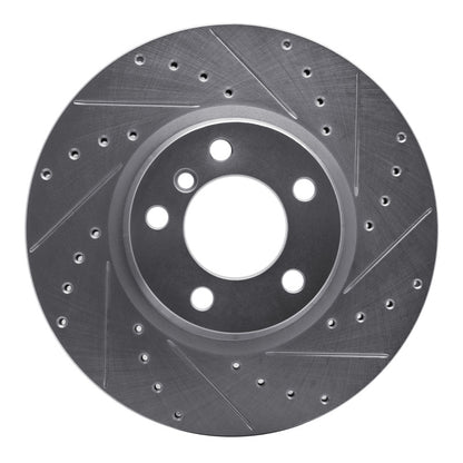 R1 Concepts R1 12-18 BMW 330e Front Right Drilled & Slotted Silver Brake Rotor