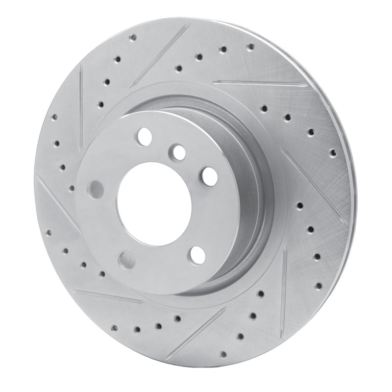 R1 Concepts R1 11-18 BMW X3 Rear Left Drilled & Slotted Silver Brake Rotor