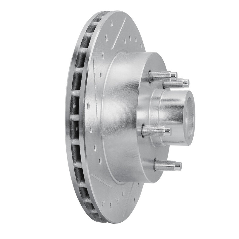 R1 Concepts R1 86-92 Ford Explorer Front Left Drilled & Slotted Silver Brake Rotor