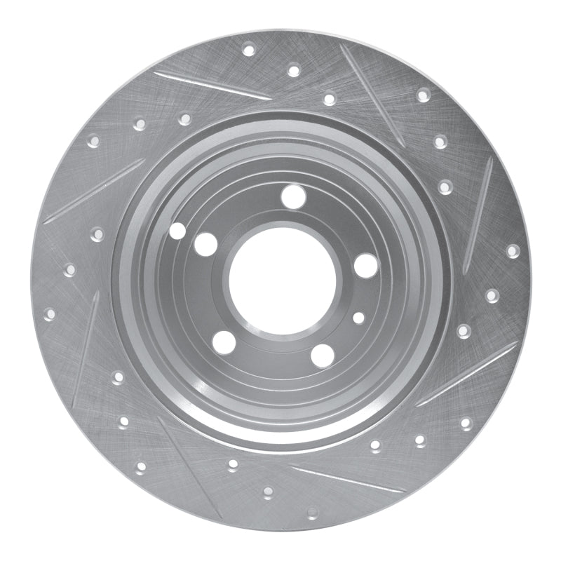 R1 Concepts R1 96-04 Volvo 850 Rear Left Drilled & Slotted Silver Brake Rotor