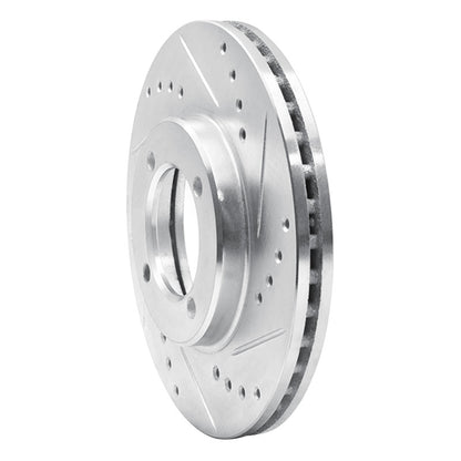 R1 Concepts R1 84-87 Toyota Cressida Front Right Drilled & Slotted Silver Brake Rotor