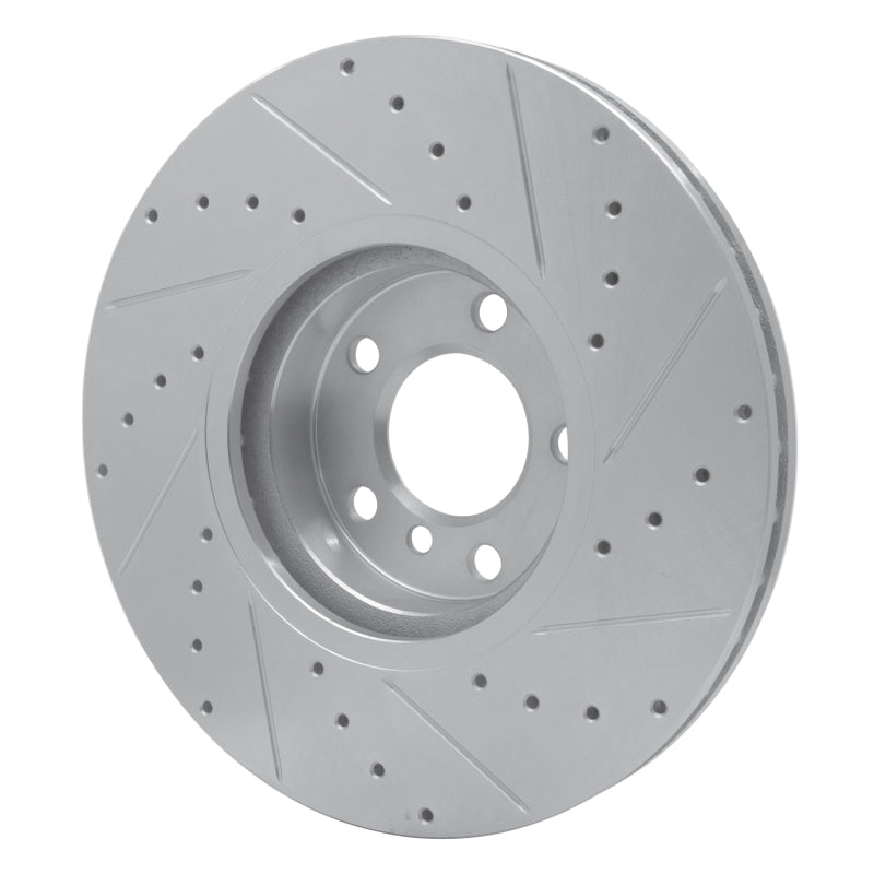 R1 Concepts R1 07-18 BMW X5 Front Left Drilled & Slotted Silver Brake Rotor