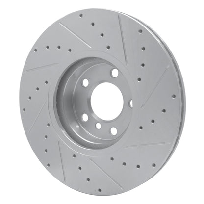 R1 Concepts R1 07-18 BMW X5 Front Left Drilled & Slotted Silver Brake Rotor