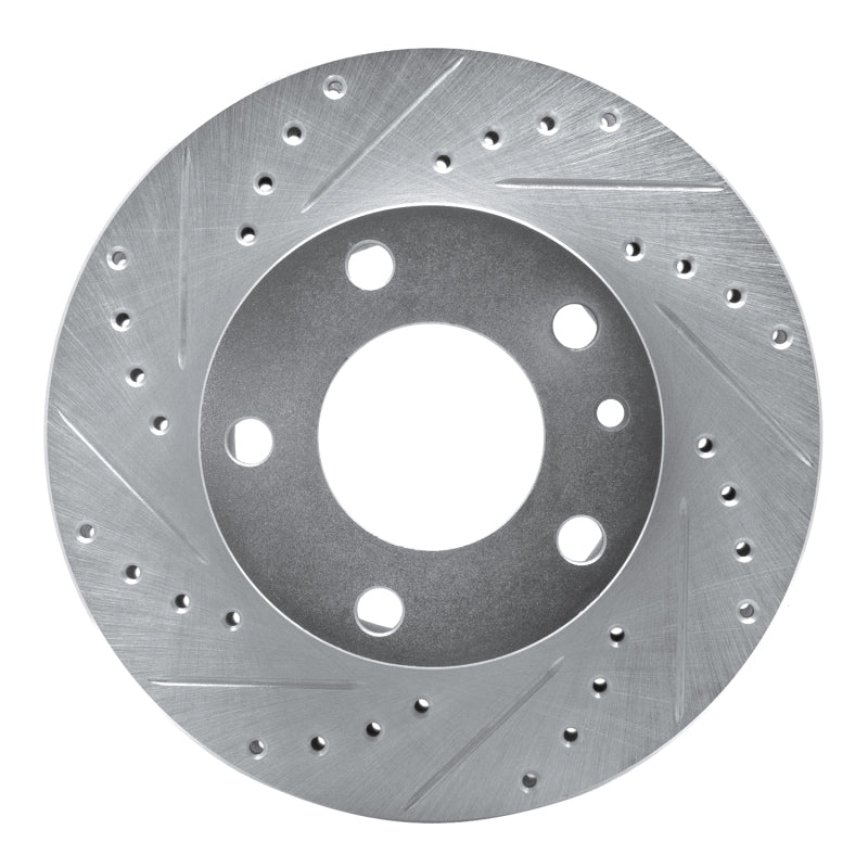 R1 Concepts R1 76-82 BMW 528I Front Left Drilled & Slotted Silver Brake Rotor